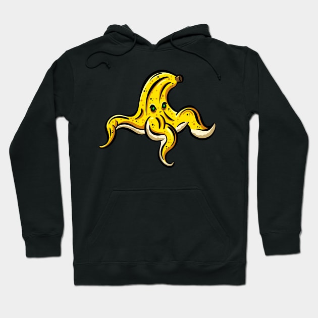 Banana Slip Peel Sticker Character Hoodie by Squeeb Creative